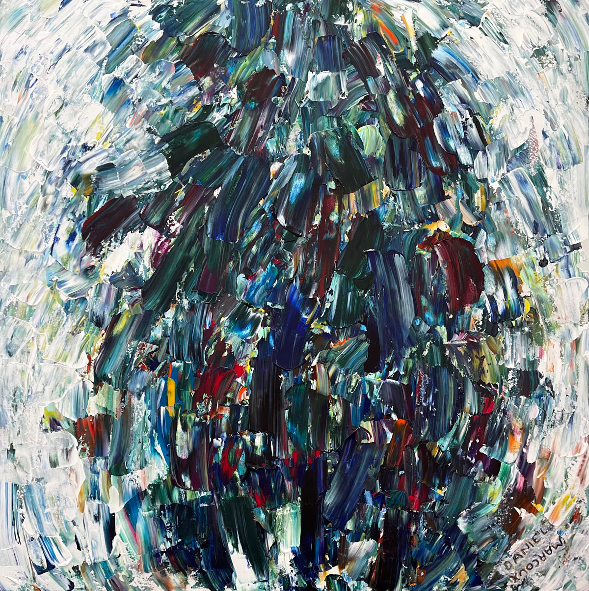 Présence #2, vue d’ensemble de la toile abstraite de Daniel Marcoux